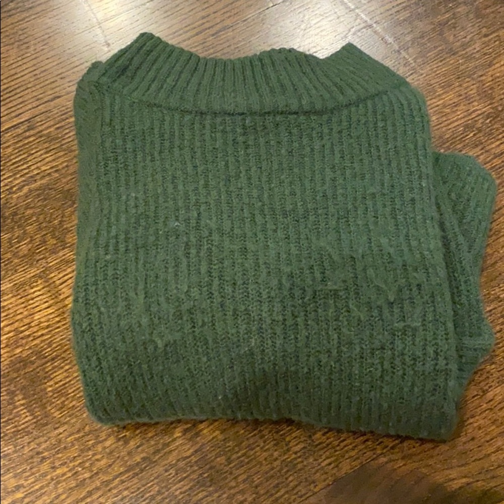 Green and dark blue sweater